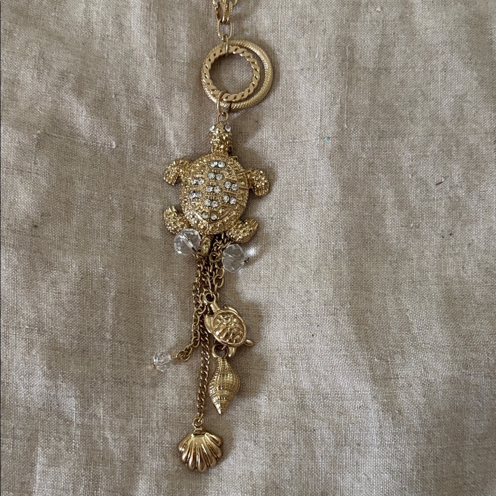 Gold Turtle Pendant Necklace